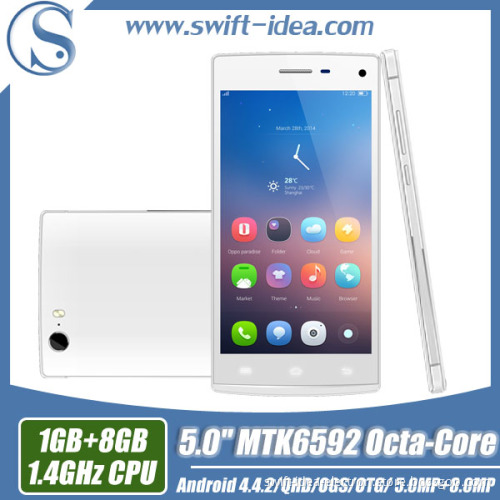 OEM 5 Inch Kitkat 4.4 Mtk6592 Octa Core Android Smart Phone (W3)